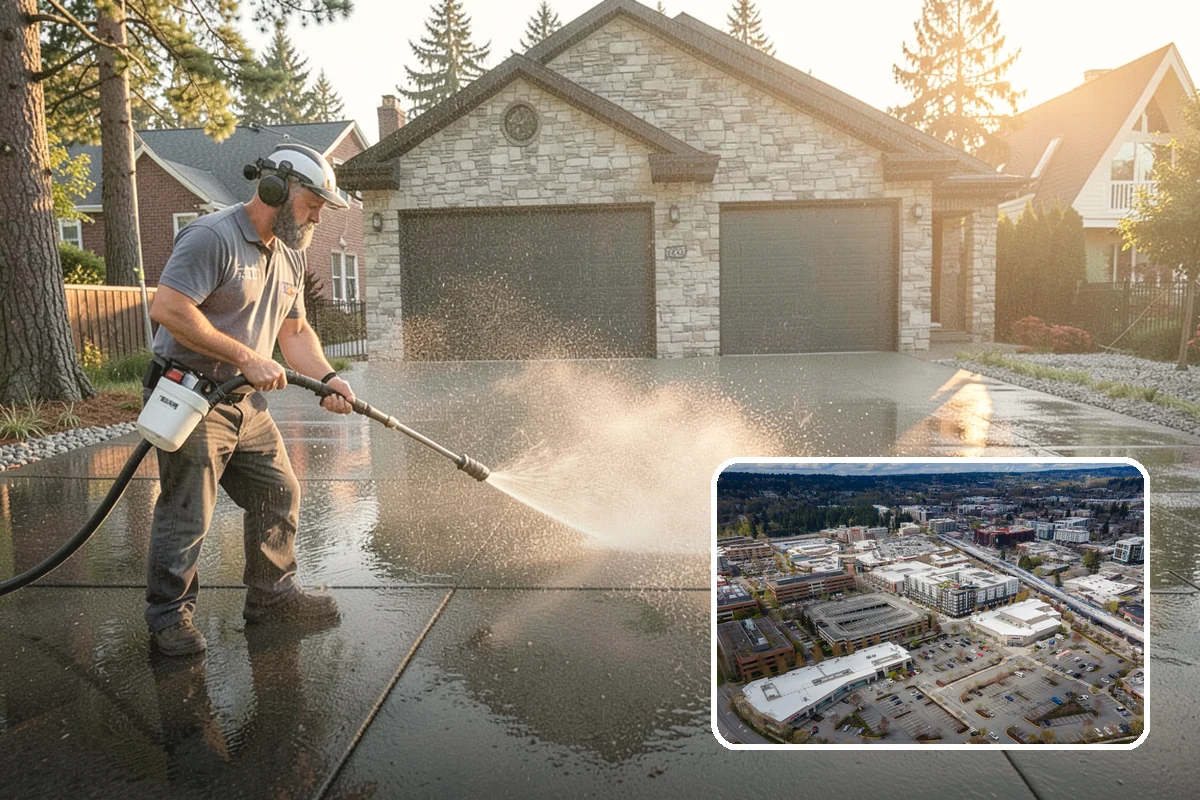 Warehouse Exterior Cleaning in Redmond, King County, WA - Removes diesel soot and road film from large wall spans efficiently