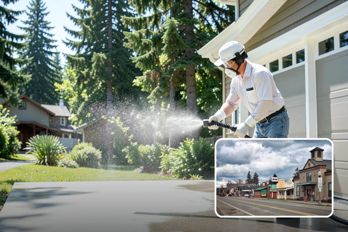 Warehouse Exterior Cleaning in Roy, Pierce County, WA - Removes diesel soot and road film from large wall spans efficiently