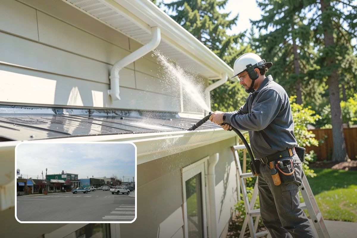 Warehouse Exterior Cleaning in Stanwood, Snohomish County, WA - Removes diesel soot and road film from large wall spans efficiently