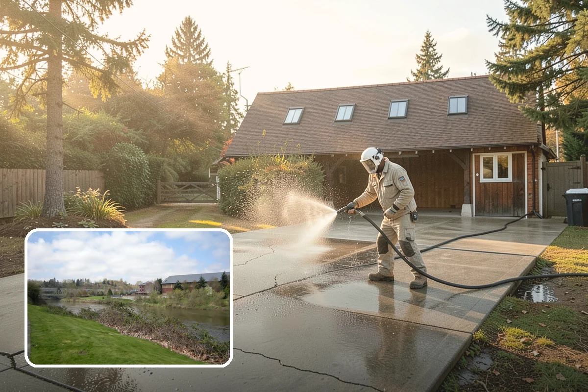 Warehouse Exterior Cleaning in Tukwila, King County, WA - Removes diesel soot and road film from large wall spans efficiently