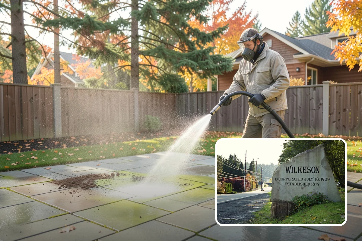 Warehouse Exterior Cleaning in Wilkeson, Pierce County, WA - Removes diesel soot and road film from large wall spans efficiently