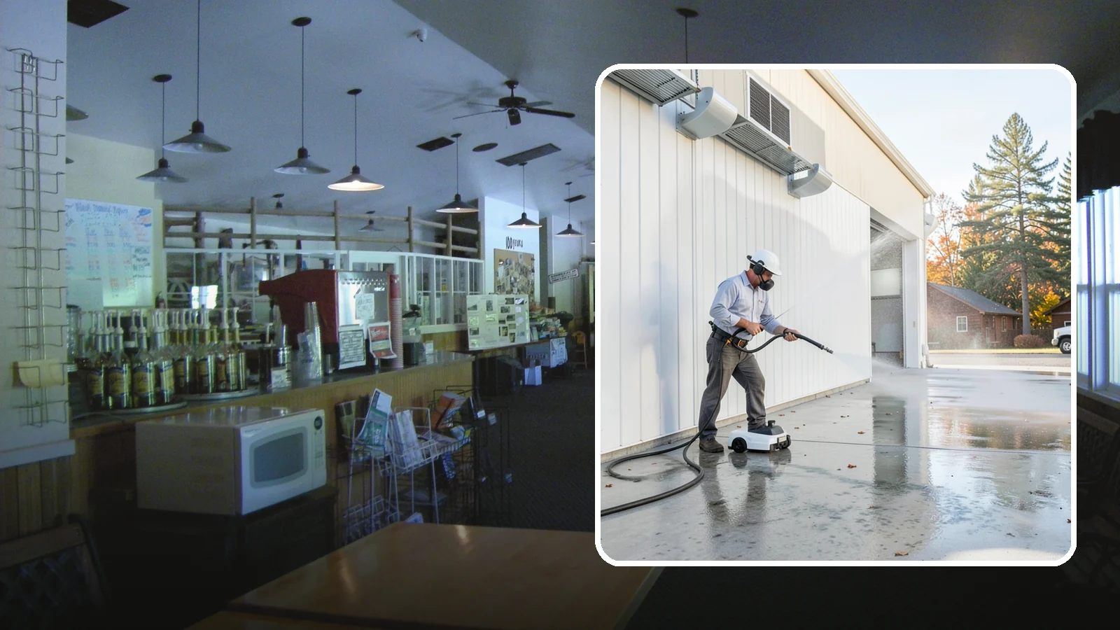 Warehouse Floor Cleaning in Black Diamond, King County, WA - Restore large commercial warehouse floors with industrial degreasing and ride-on surface cleaning.