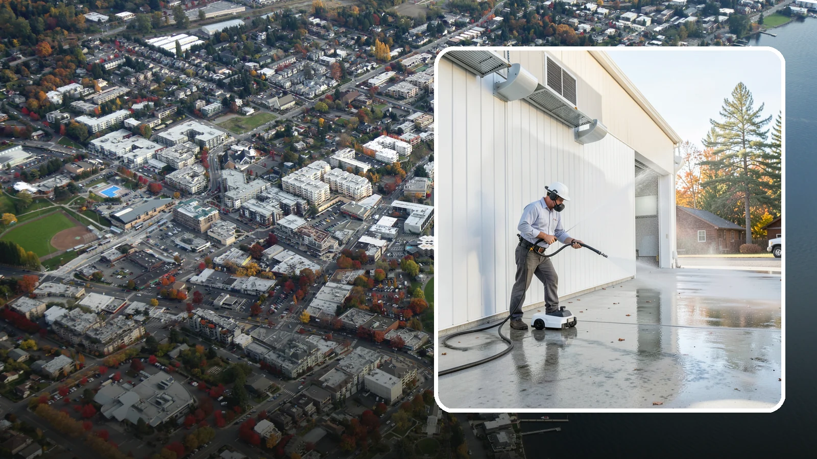 Warehouse Floor Cleaning in Kirkland, King County, WA - Restore large commercial warehouse floors with industrial degreasing and ride-on surface cleaning.