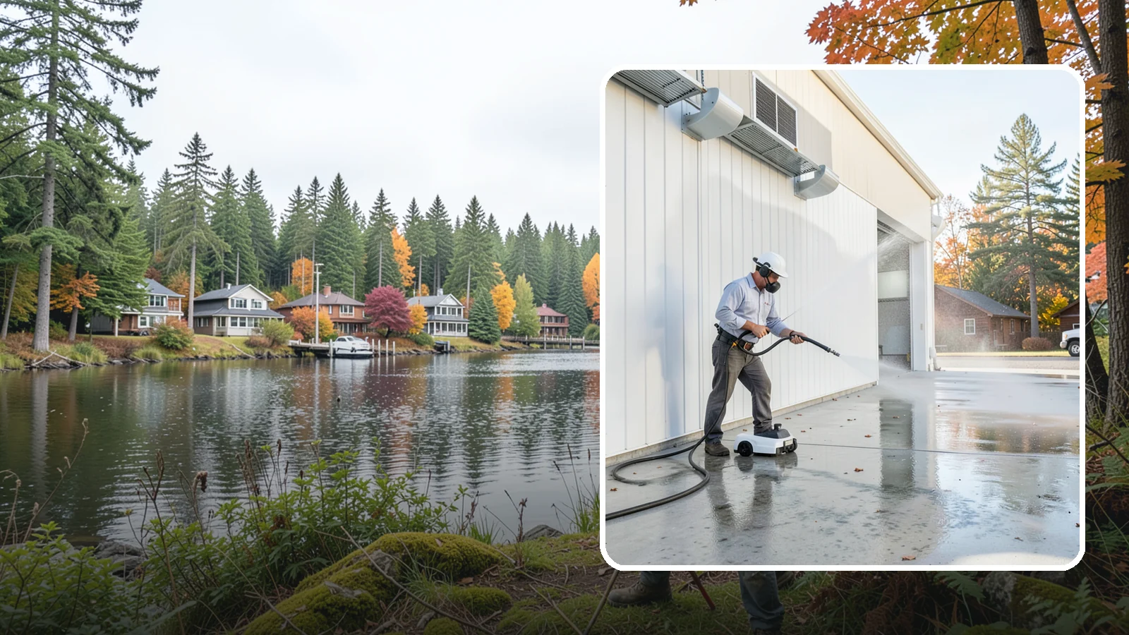 Warehouse Floor Cleaning in La Conner, Skagit County, WA - Restore large commercial warehouse floors with industrial degreasing and ride-on surface cleaning.