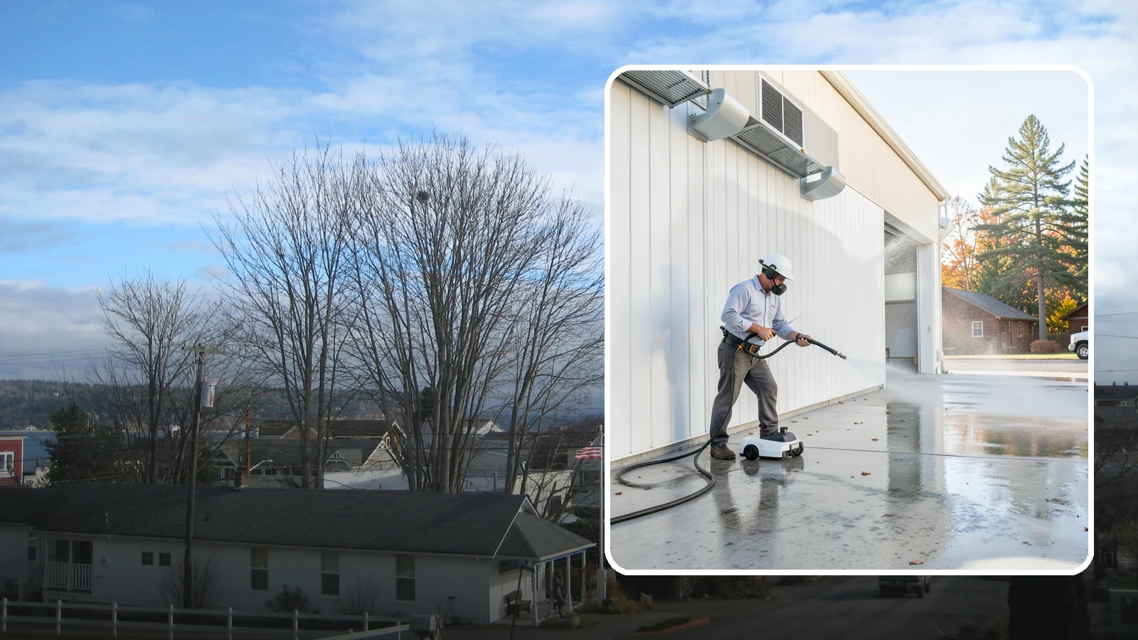 Warehouse Floor Cleaning in Langley, Island County, WA - Restore large commercial warehouse floors with industrial degreasing and ride-on surface cleaning.