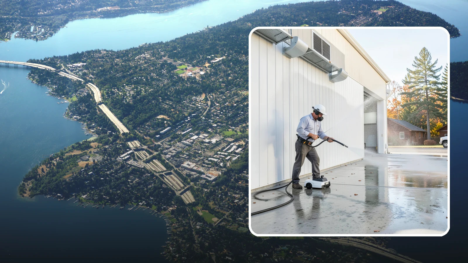 Warehouse Floor Cleaning in Mercer Island, King County, WA - Restore large commercial warehouse floors with industrial degreasing and ride-on surface cleaning.