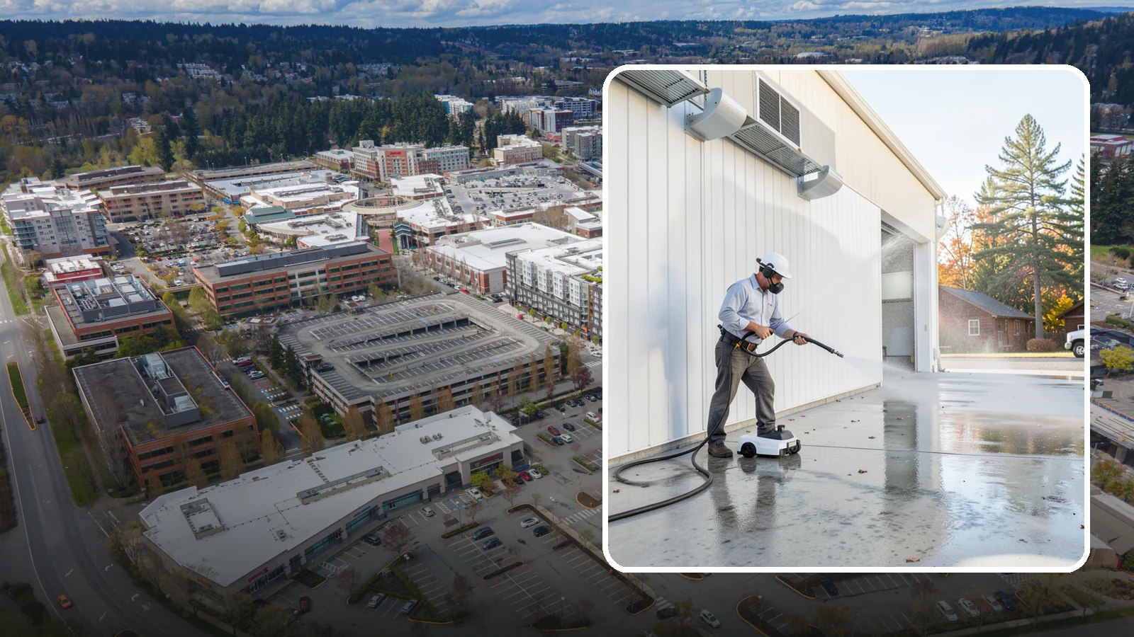 Warehouse Floor Cleaning in Redmond, King County, WA - Restore large commercial warehouse floors with industrial degreasing and ride-on surface cleaning.