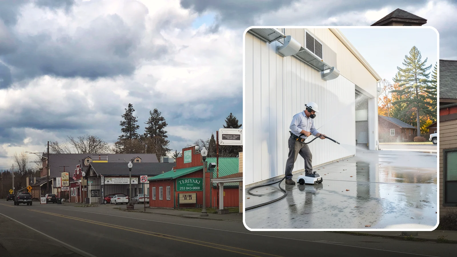 Warehouse Floor Cleaning in Roy, Pierce County, WA - Restore large commercial warehouse floors with industrial degreasing and ride-on surface cleaning.