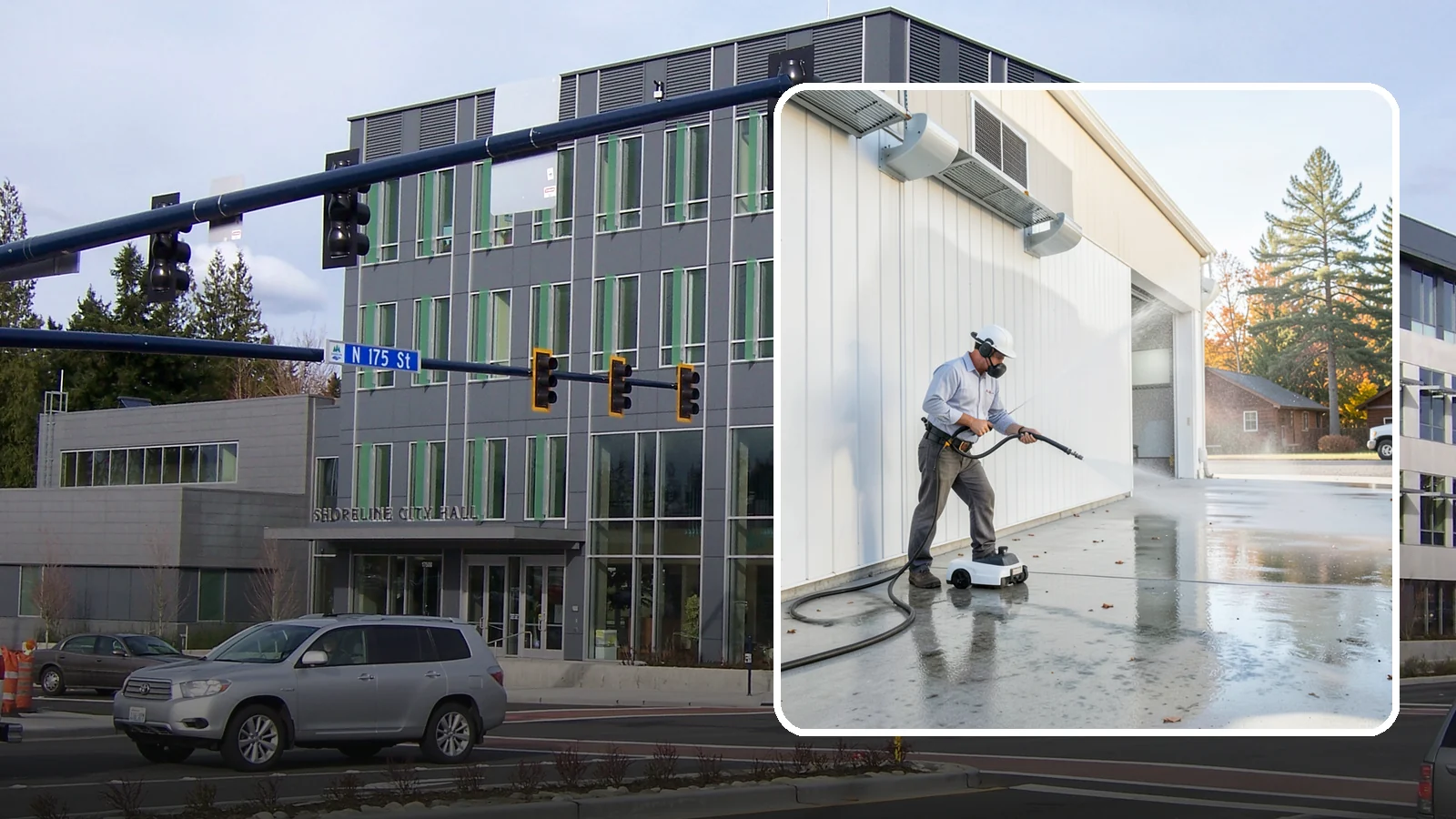 Warehouse Floor Cleaning in Shoreline, King County, WA - Restore large commercial warehouse floors with industrial degreasing and ride-on surface cleaning.