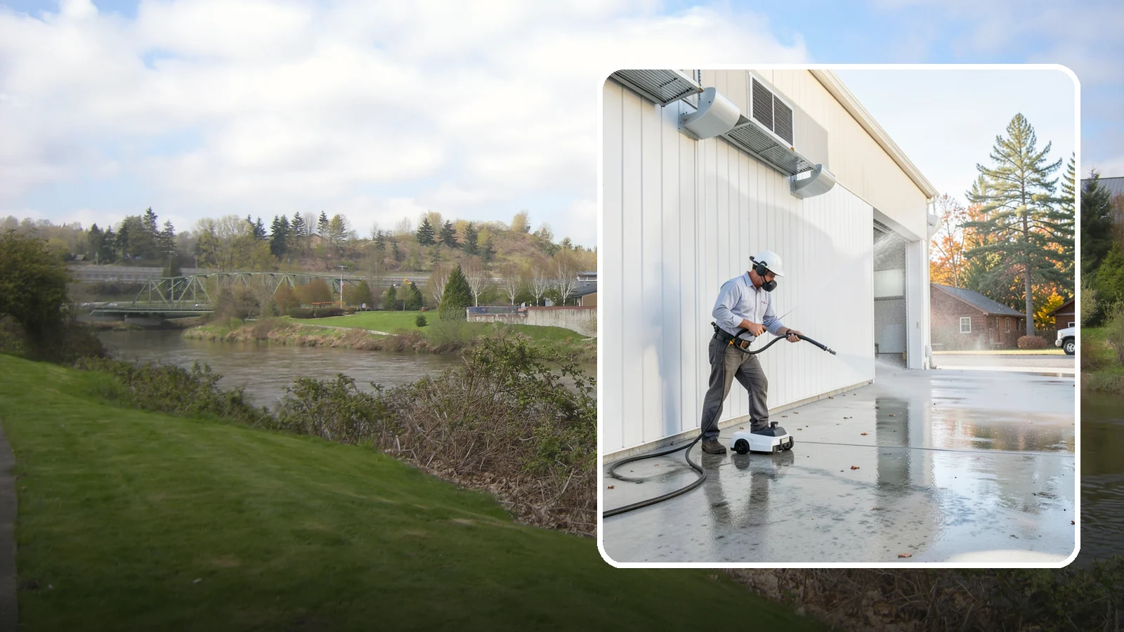 Warehouse Floor Cleaning in Tukwila, King County, WA - Restore large commercial warehouse floors with industrial degreasing and ride-on surface cleaning.