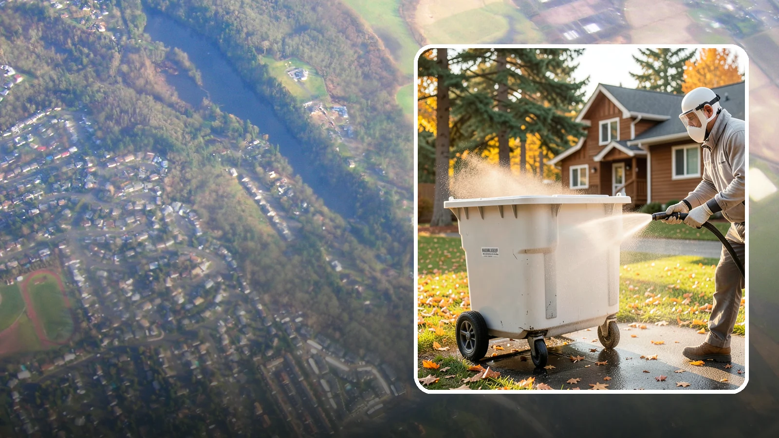 Wheelie Bin Cleaning in Algona, King County, WA - We wash wheeled curbside bins inside and out to clear the sludge, stains, and smell that collect between pickups.