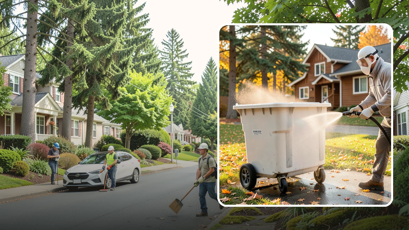 Wheelie Bin Cleaning in Beaux Arts Village, King County, WA - We wash wheeled curbside bins inside and out to clear the sludge, stains, and smell that collect between pickups.