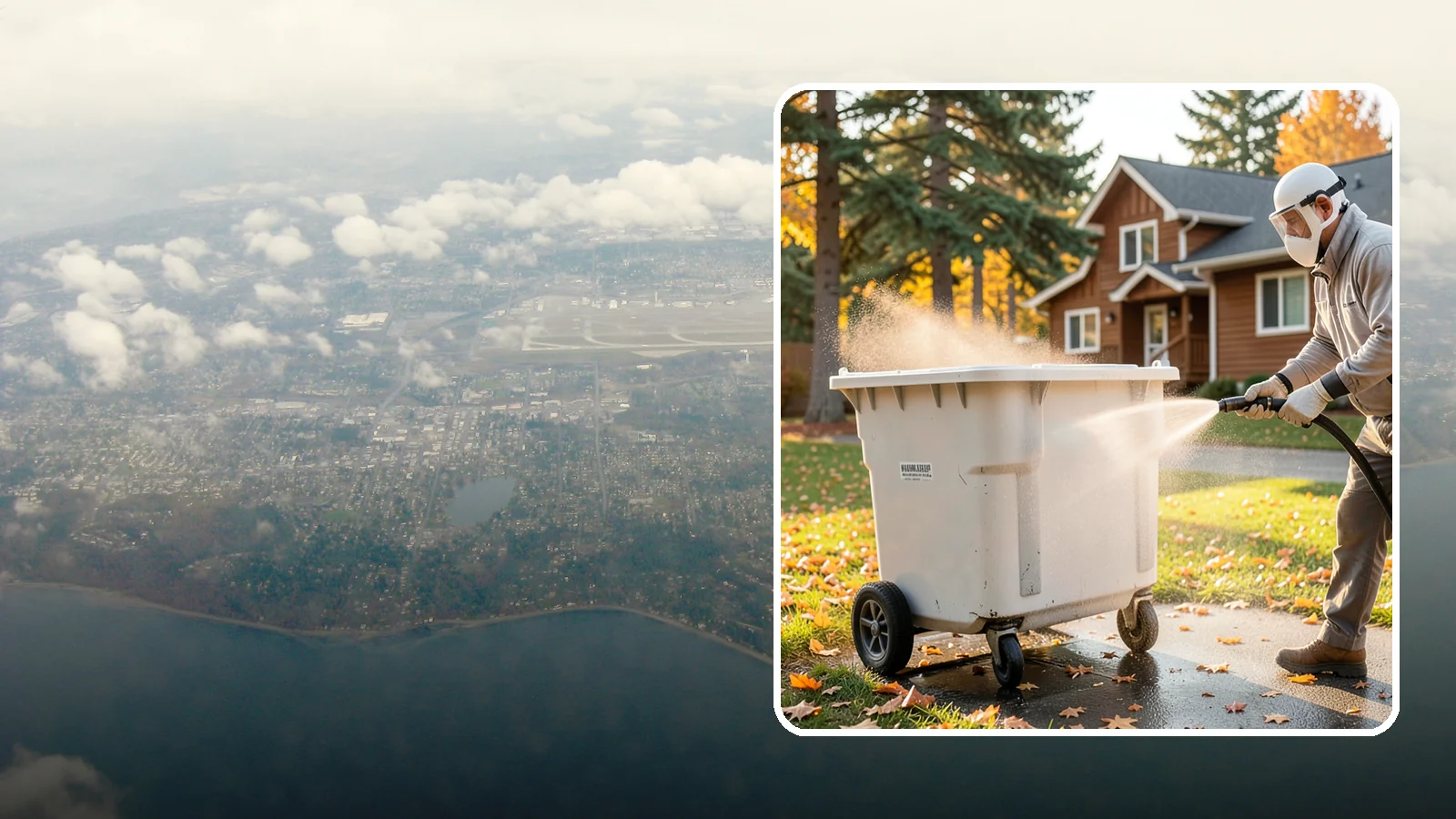 Wheelie Bin Cleaning in Burien, King County, WA - We wash wheeled curbside bins inside and out to clear the sludge, stains, and smell that collect between pickups.