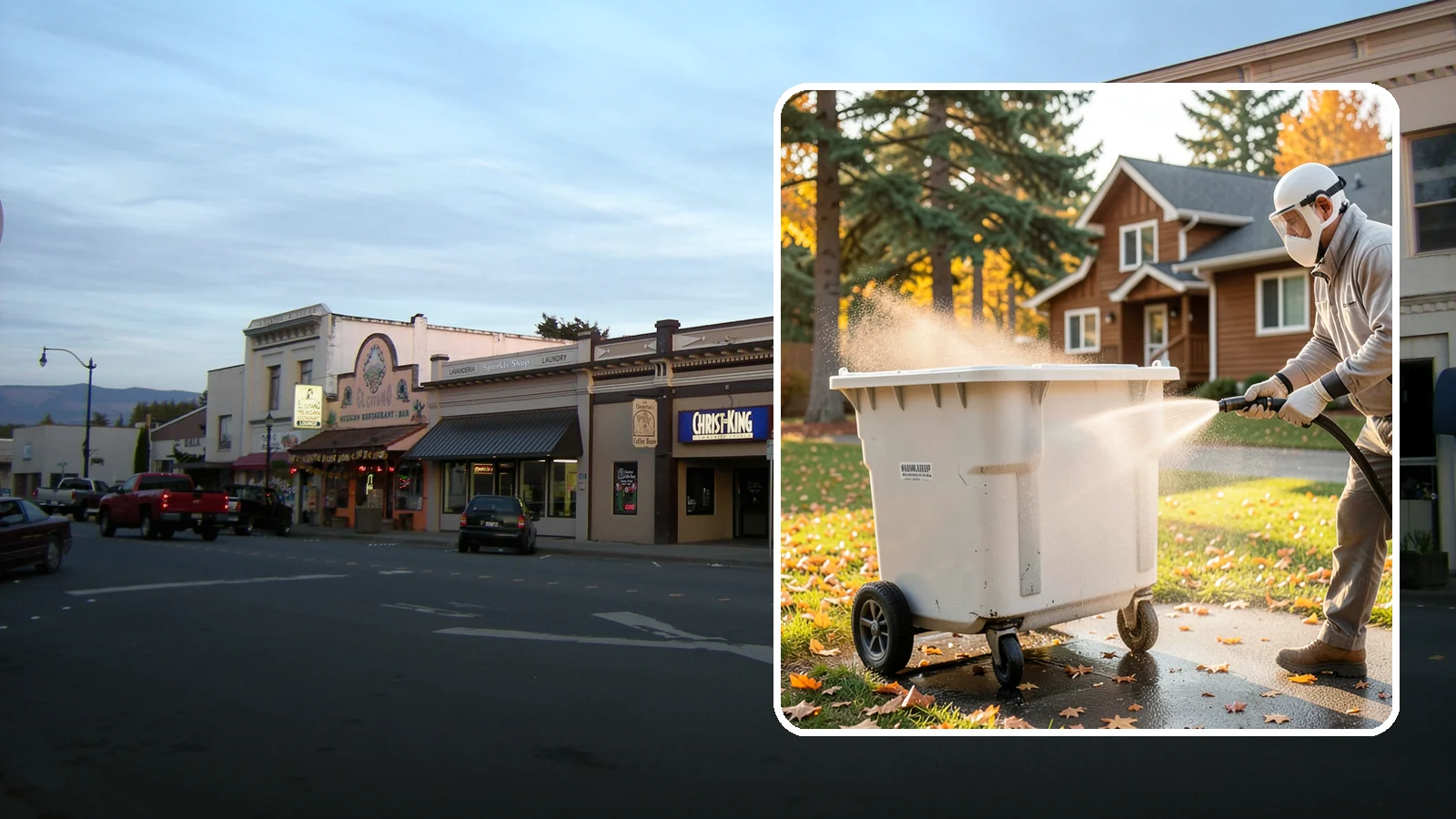 Wheelie Bin Cleaning in Burlington, Skagit County, WA - We wash wheeled curbside bins inside and out to clear the sludge, stains, and smell that collect between pickups.