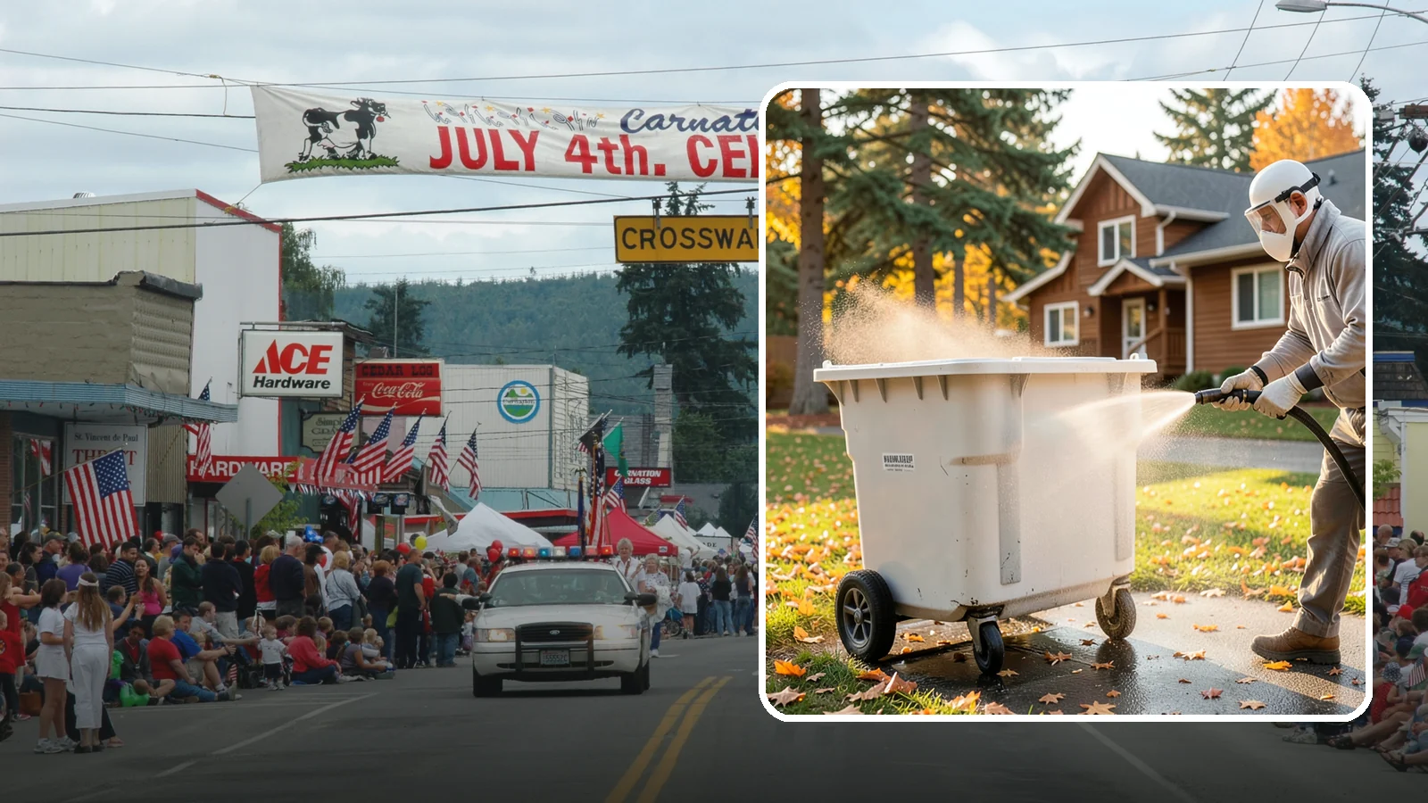 Wheelie Bin Cleaning in Carnation, King County, WA - We wash wheeled curbside bins inside and out to clear the sludge, stains, and smell that collect between pickups.