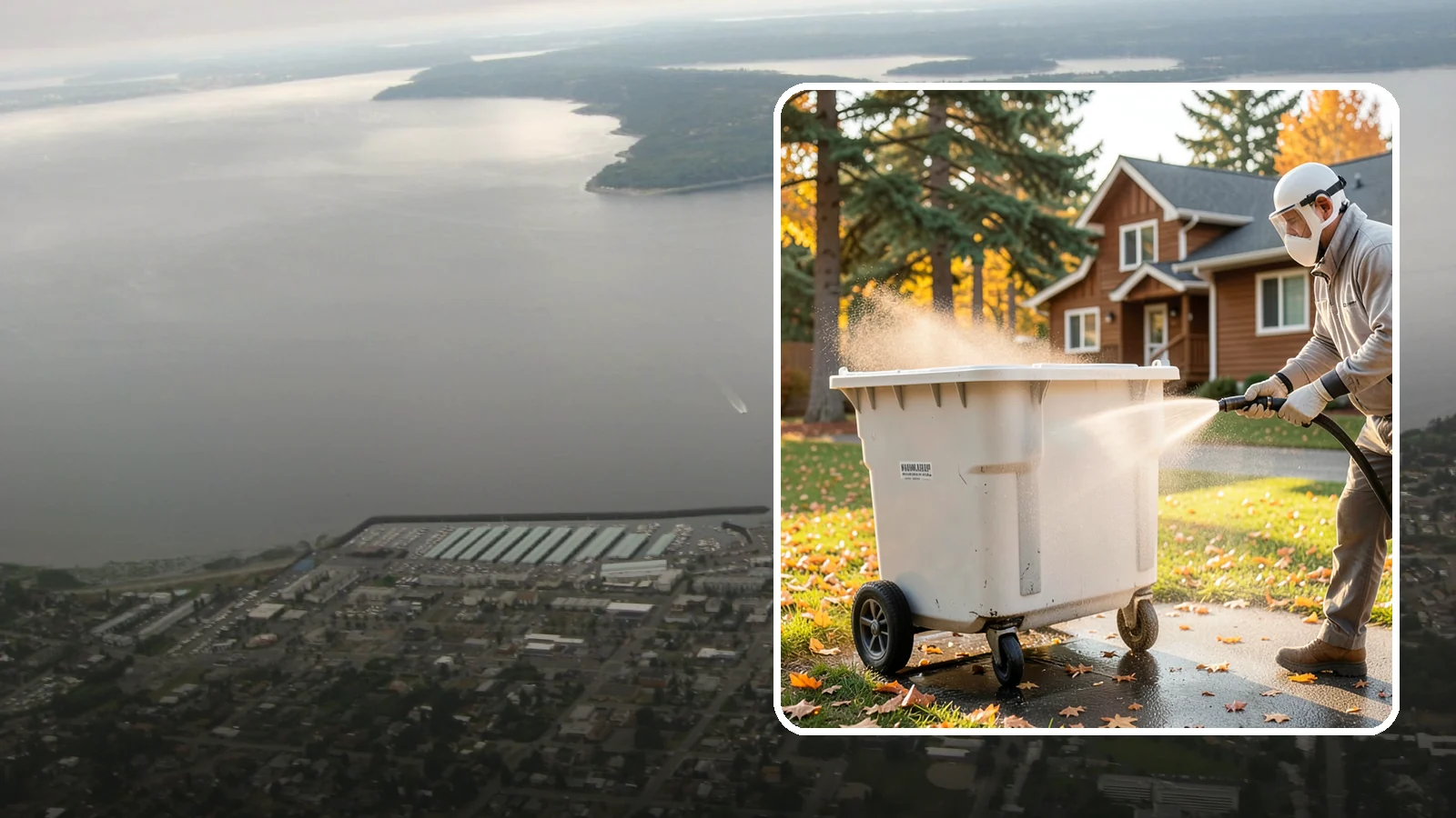 Wheelie Bin Cleaning in Des Moines, King County, WA - We wash wheeled curbside bins inside and out to clear the sludge, stains, and smell that collect between pickups.