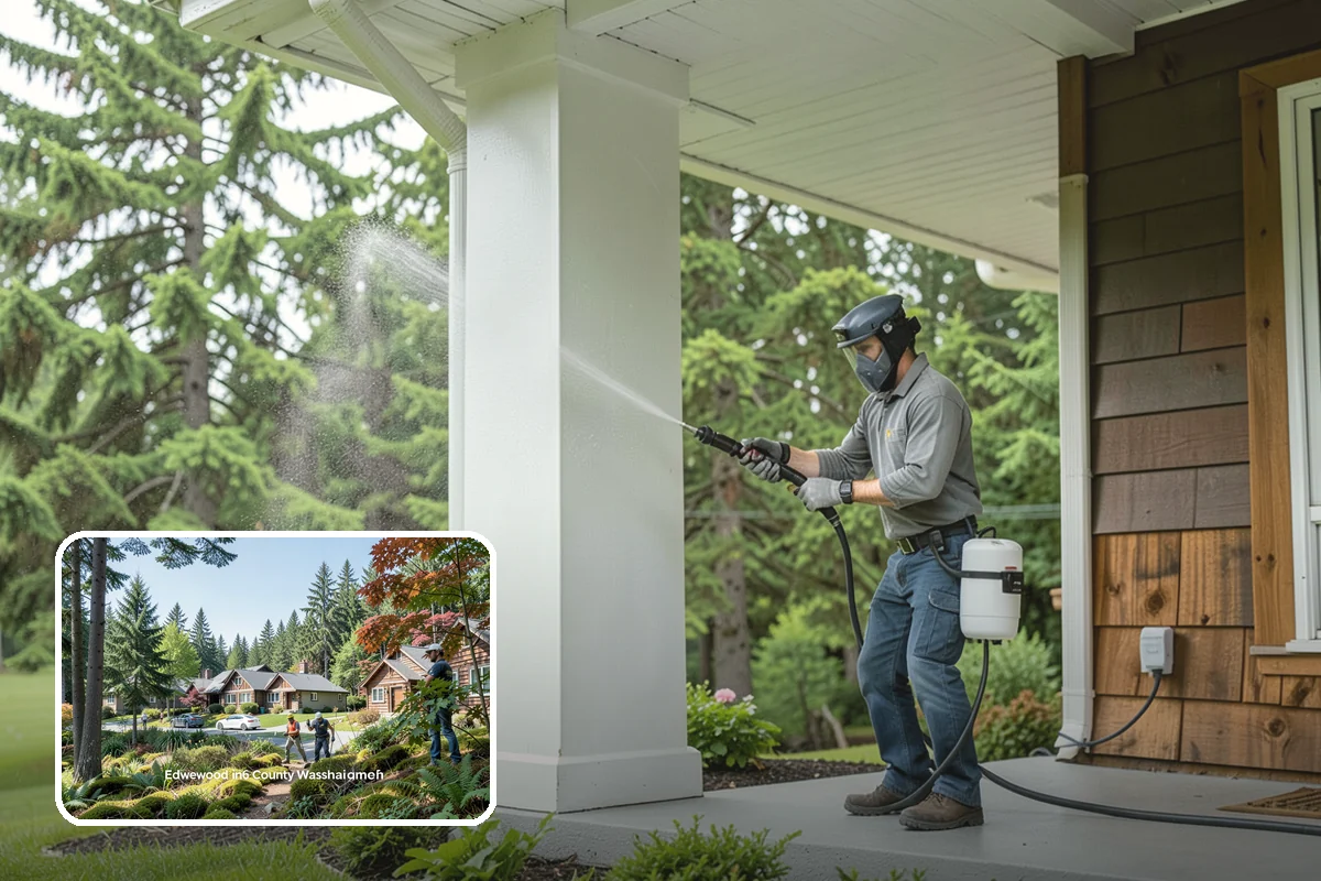 Wheelie Bin Cleaning in Edgewood, Pierce County, WA - Clears sludge and food residue from the bin interior