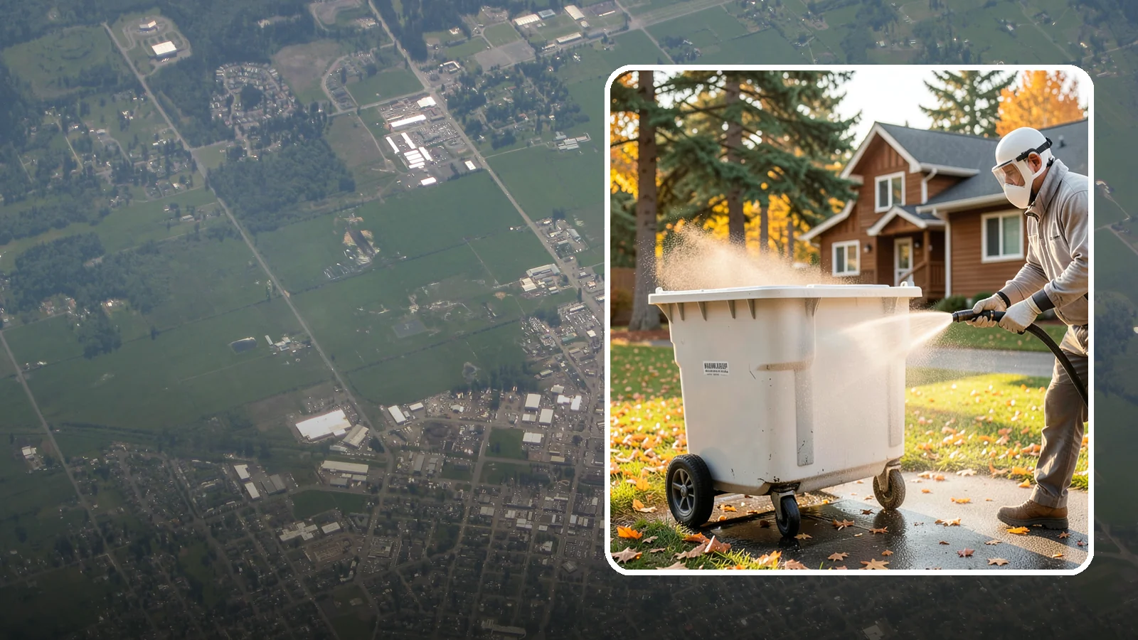 Wheelie Bin Cleaning in Enumclaw, King County, WA - We wash wheeled curbside bins inside and out to clear the sludge, stains, and smell that collect between pickups.