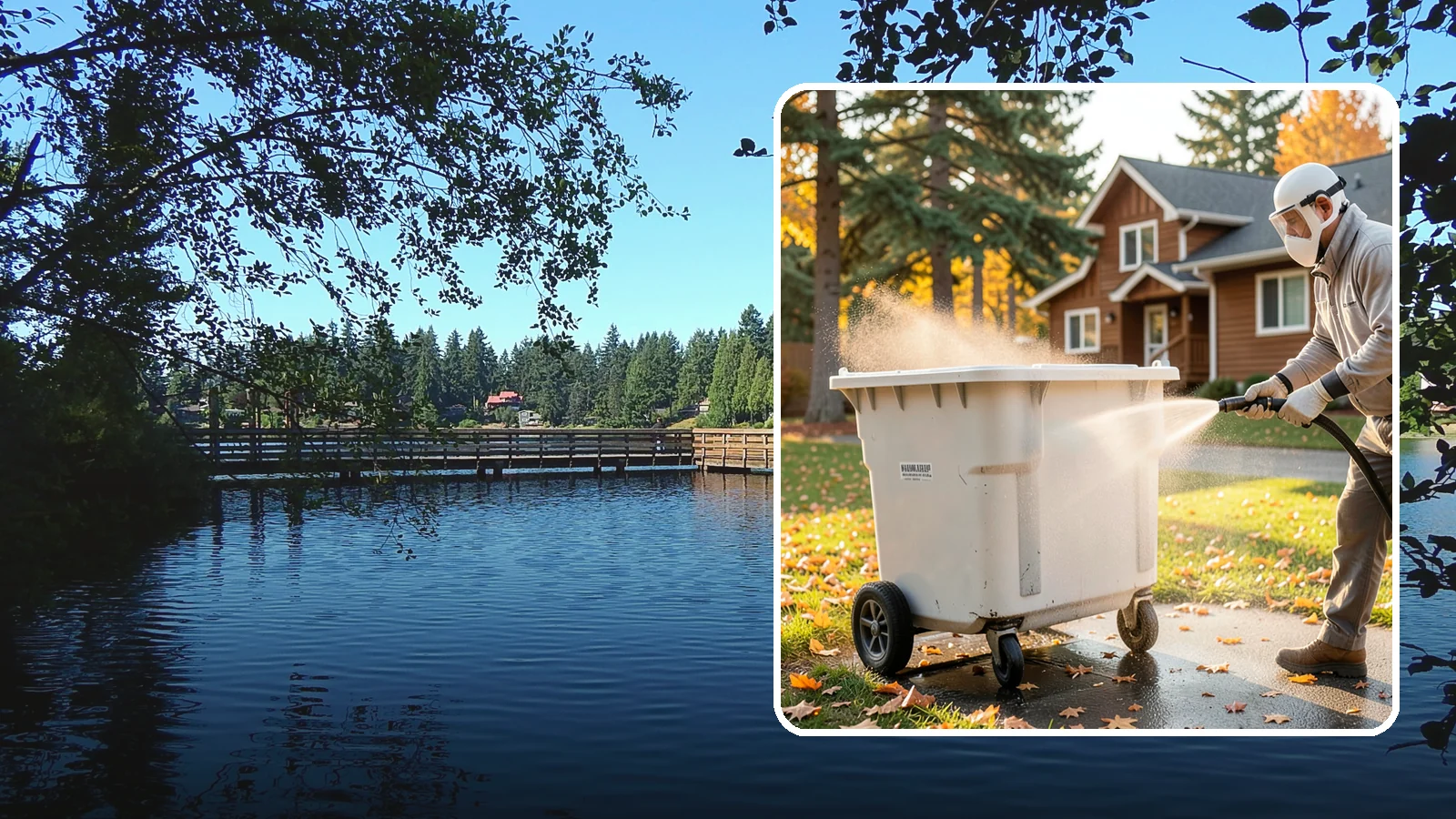 Wheelie Bin Cleaning in Federal Way, King County, WA - We wash wheeled curbside bins inside and out to clear the sludge, stains, and smell that collect between pickups.