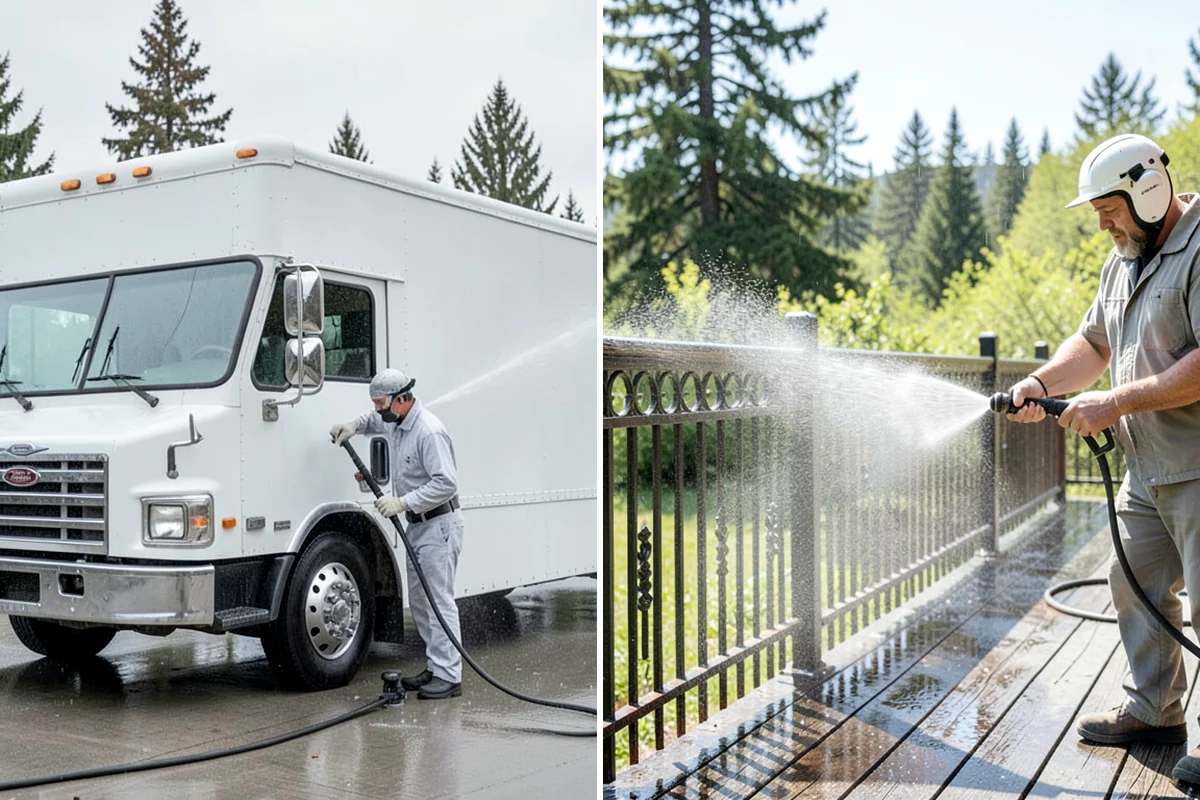Wheelie Bin Cleaning in Gig Harbor, Pierce County, WA - Empty and pre-rinse the bin inside and out