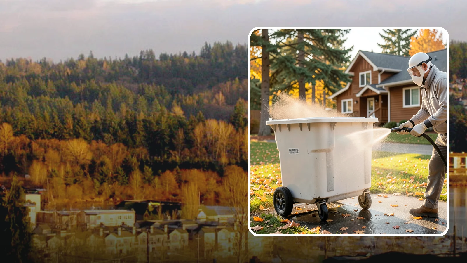 Wheelie Bin Cleaning in Kenmore, King County, WA - We wash wheeled curbside bins inside and out to clear the sludge, stains, and smell that collect between pickups.