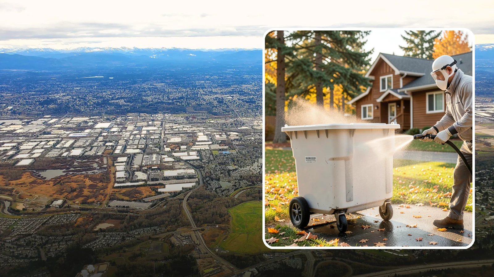 Wheelie Bin Cleaning in Kent, King County, WA - We wash wheeled curbside bins inside and out to clear the sludge, stains, and smell that collect between pickups.