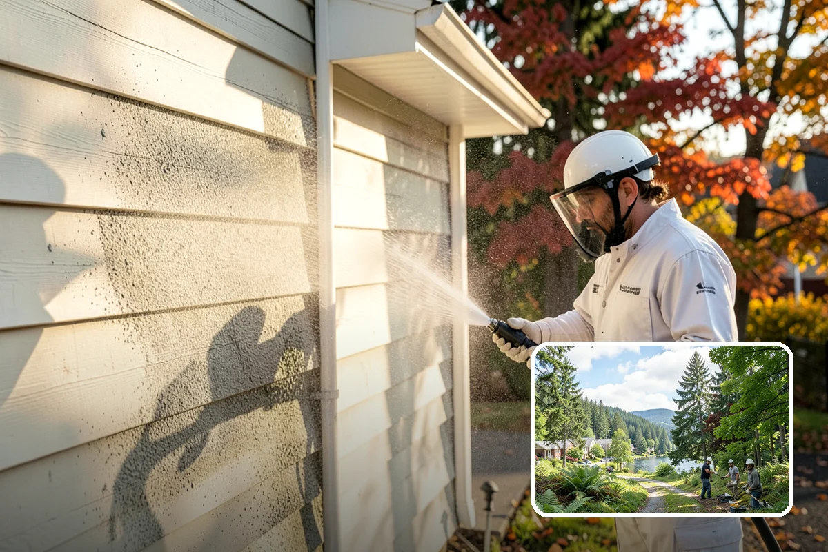 Wheelie Bin Cleaning in Lake Forest Park, King County, WA - Clears sludge and food residue from the bin interior