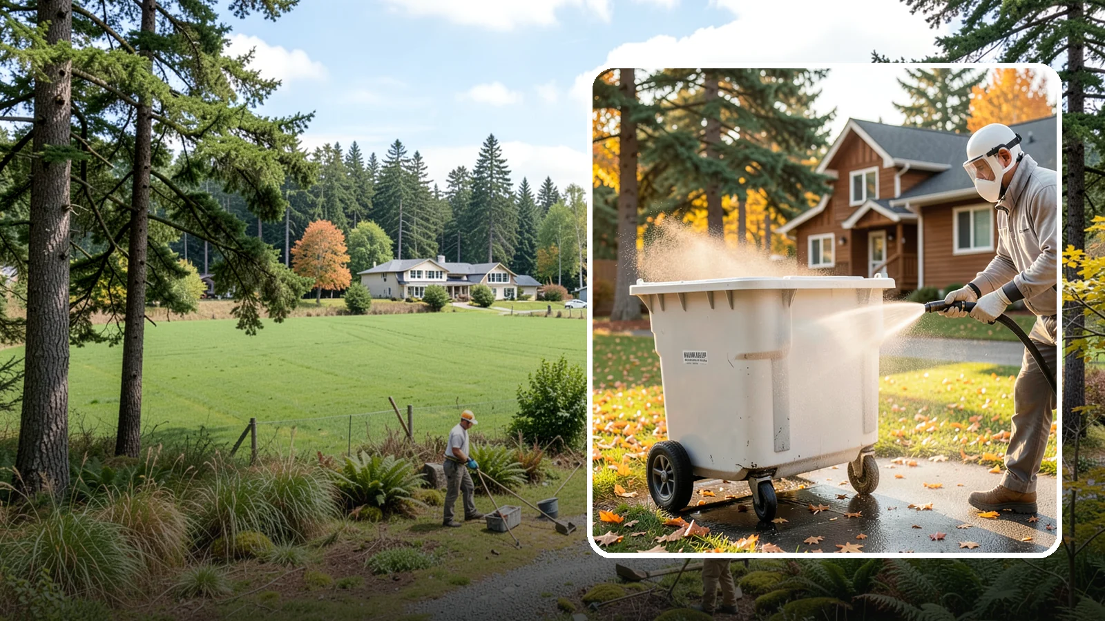 Wheelie Bin Cleaning in Lyman, Skagit County, WA - We wash wheeled curbside bins inside and out to clear the sludge, stains, and smell that collect between pickups.