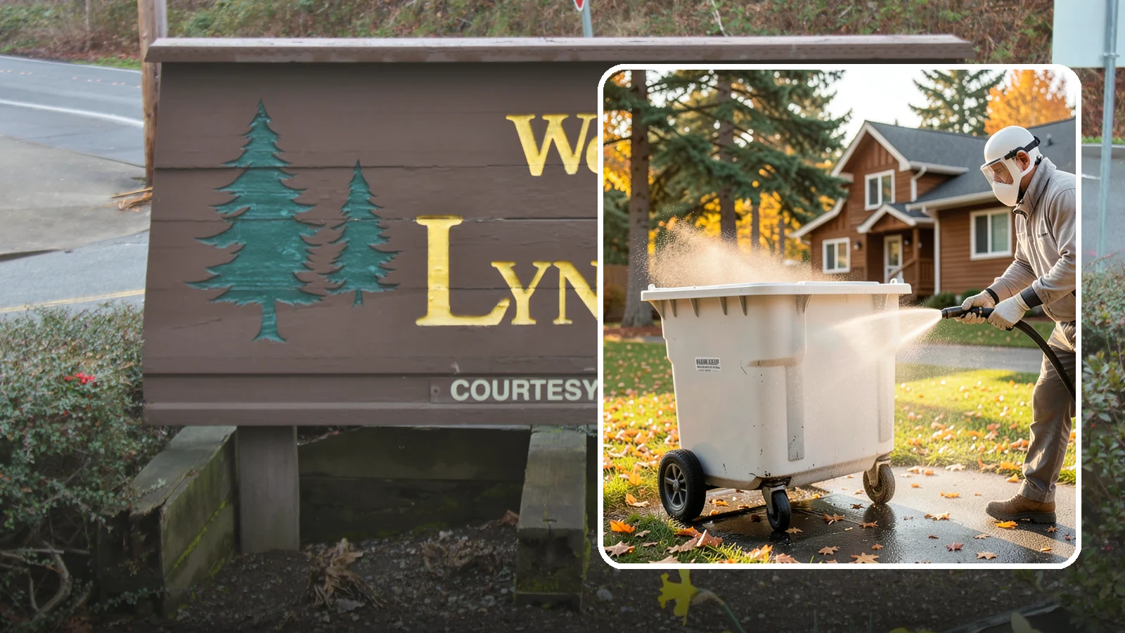Wheelie Bin Cleaning in Lynnwood, Snohomish County, WA - We wash wheeled curbside bins inside and out to clear the sludge, stains, and smell that collect between pickups.