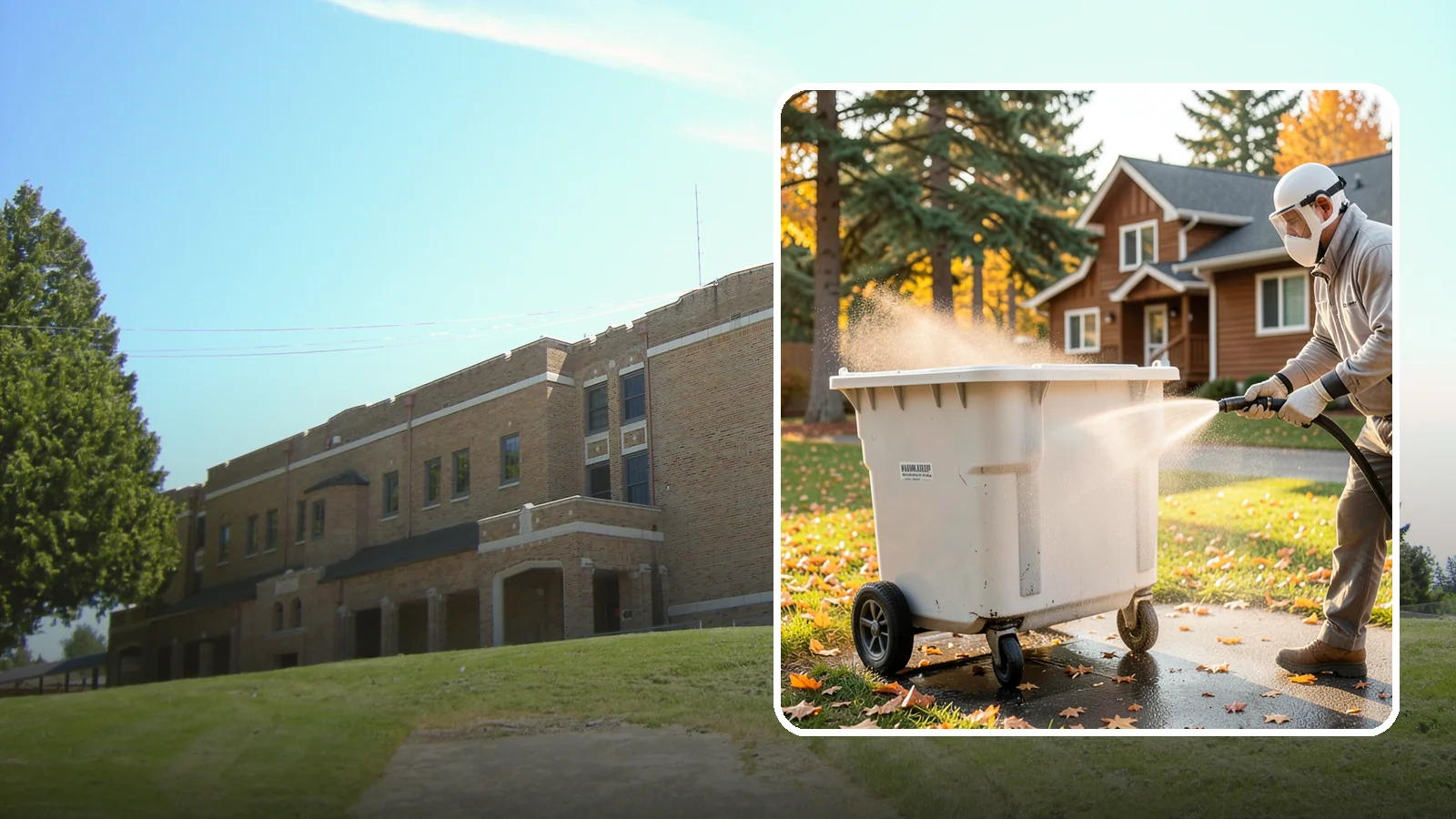Wheelie Bin Cleaning in Maple Valley, King County, WA - We wash wheeled curbside bins inside and out to clear the sludge, stains, and smell that collect between pickups.