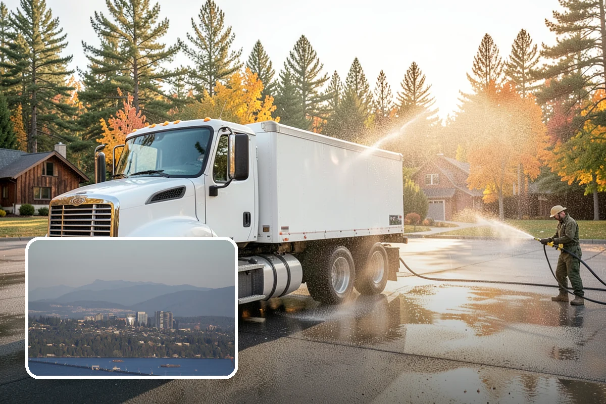 Wheelie Bin Cleaning in Medina, King County, WA - Clears sludge and food residue from the bin interior