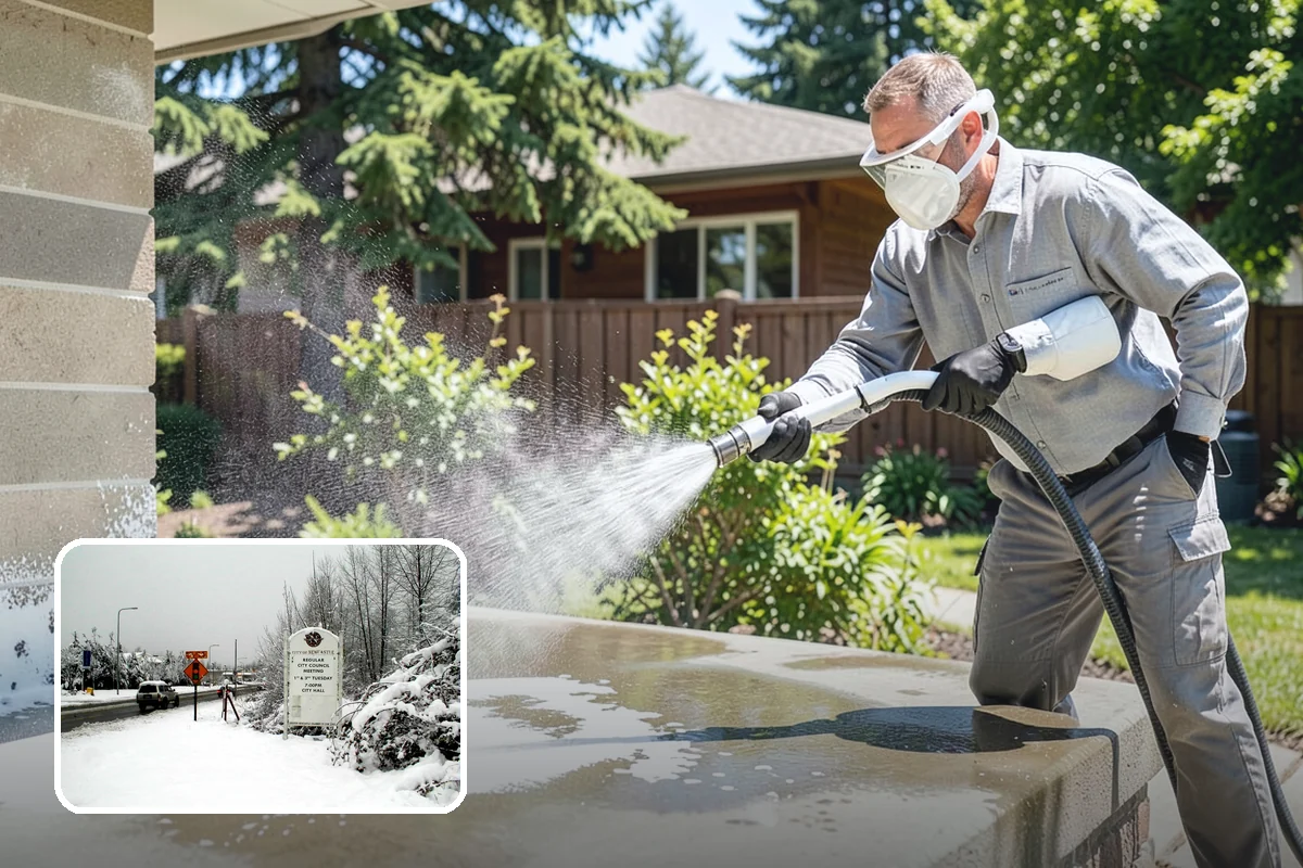 Wheelie Bin Cleaning in Newcastle, King County, WA - Clears sludge and food residue from the bin interior