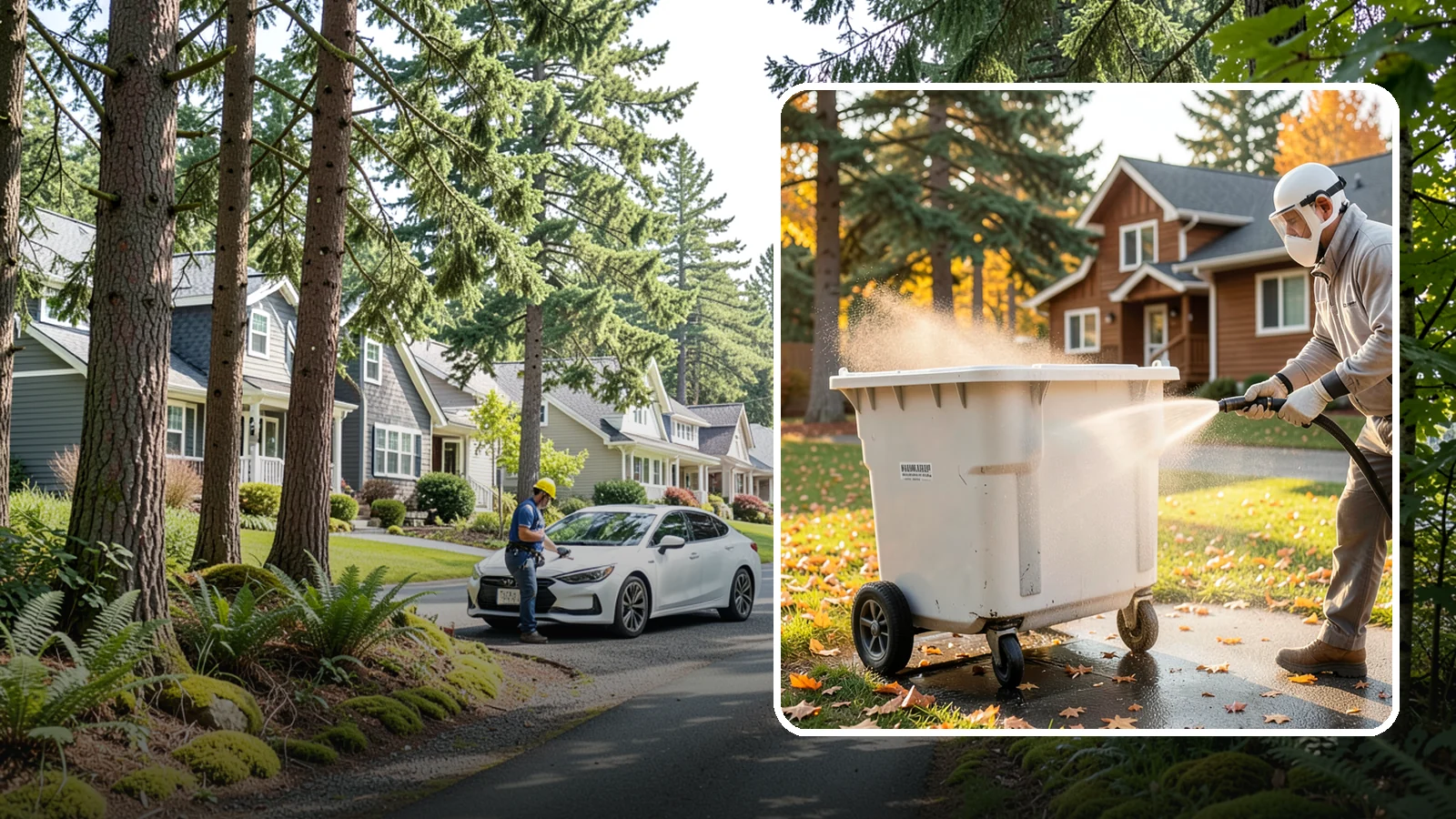 Wheelie Bin Cleaning in Normandy Park, King County, WA - We wash wheeled curbside bins inside and out to clear the sludge, stains, and smell that collect between pickups.
