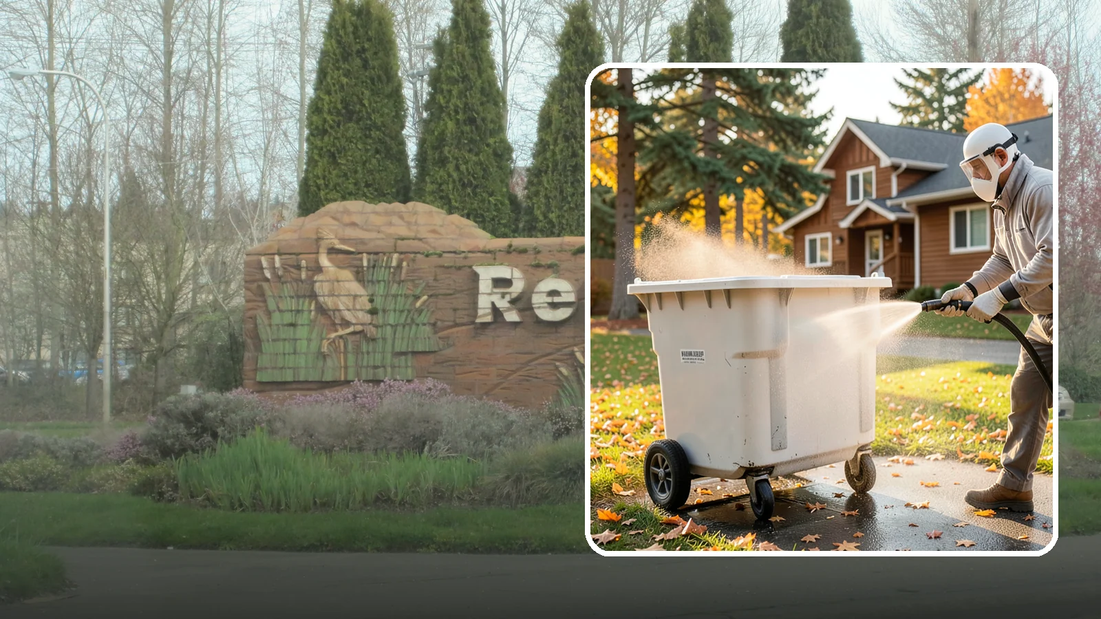 Wheelie Bin Cleaning in Renton, King County, WA - We wash wheeled curbside bins inside and out to clear the sludge, stains, and smell that collect between pickups.