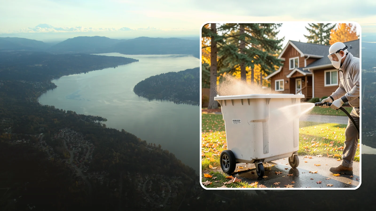 Wheelie Bin Cleaning in Sammamish, King County, WA - We wash wheeled curbside bins inside and out to clear the sludge, stains, and smell that collect between pickups.
