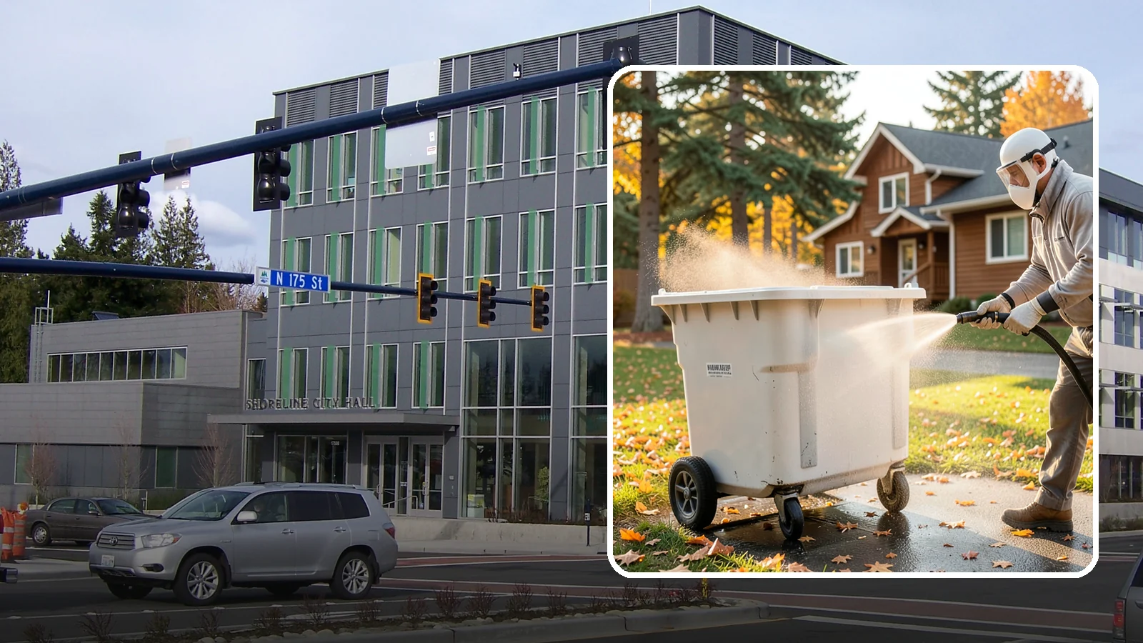 Wheelie Bin Cleaning in Shoreline, King County, WA - We wash wheeled curbside bins inside and out to clear the sludge, stains, and smell that collect between pickups.