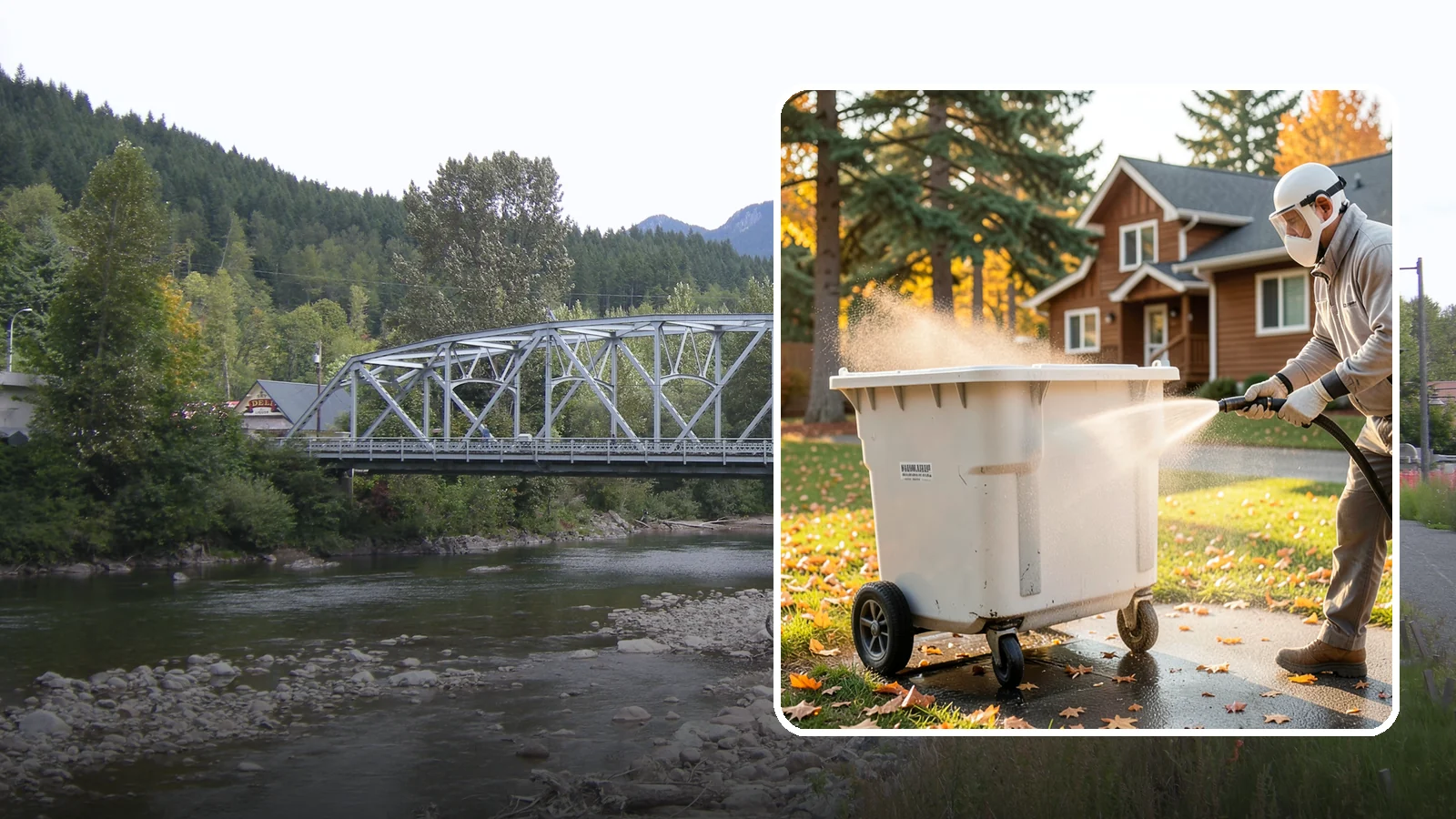Wheelie Bin Cleaning in Skykomish, King County, WA - We wash wheeled curbside bins inside and out to clear the sludge, stains, and smell that collect between pickups.