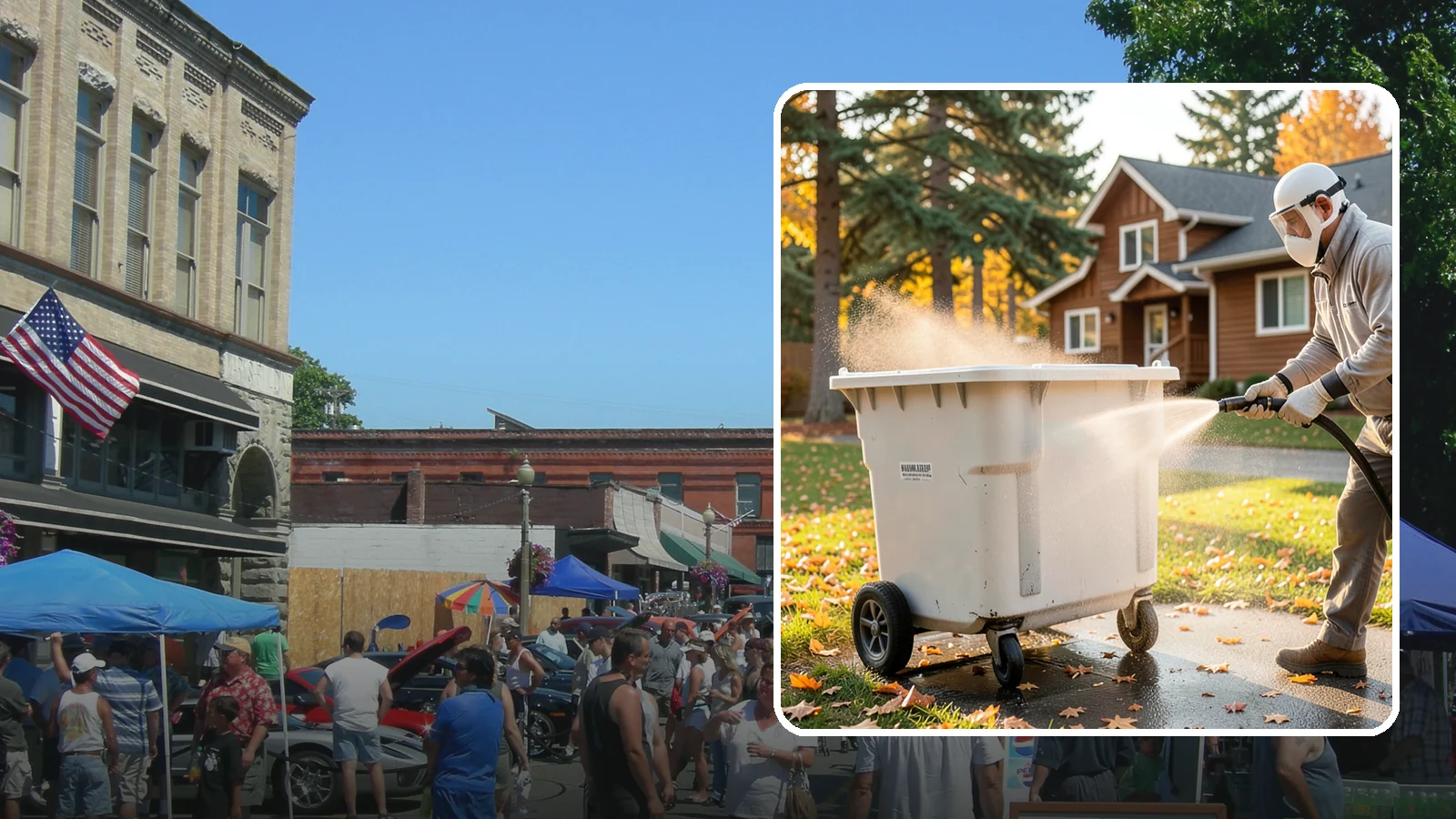 Wheelie Bin Cleaning in Snohomish, Snohomish County, WA - We wash wheeled curbside bins inside and out to clear the sludge, stains, and smell that collect between pickups.