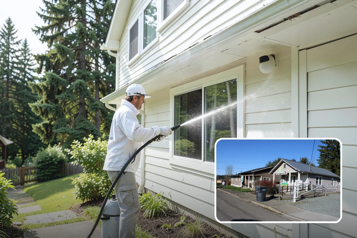 Wheelie Bin Cleaning in South Prairie, Pierce County, WA - Clears sludge and food residue from the bin interior