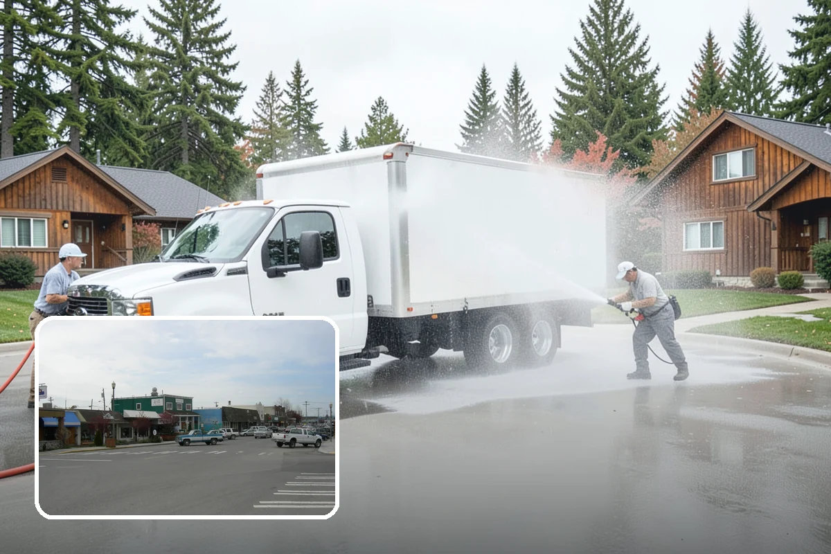 Wheelie Bin Cleaning in Stanwood, Snohomish County, WA - Clears sludge and food residue from the bin interior