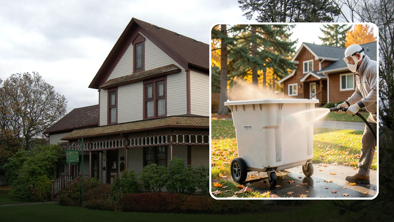 Wheelie Bin Cleaning in Sumner, Pierce County, WA - We wash wheeled curbside bins inside and out to clear the sludge, stains, and smell that collect between pickups.