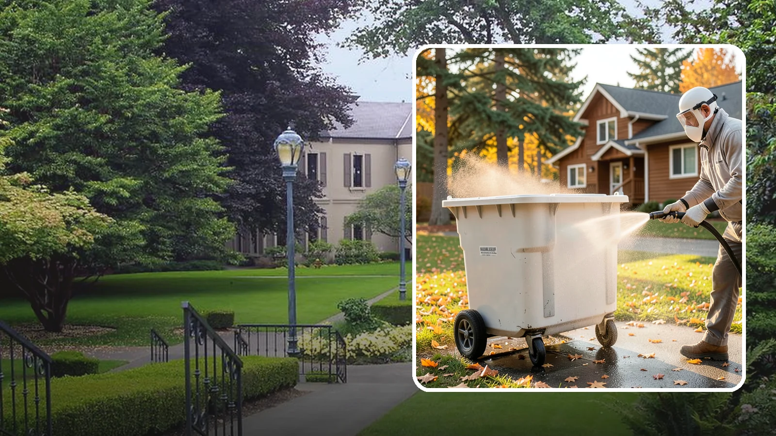 Wheelie Bin Cleaning in Woodinville, King County, WA - We wash wheeled curbside bins inside and out to clear the sludge, stains, and smell that collect between pickups.