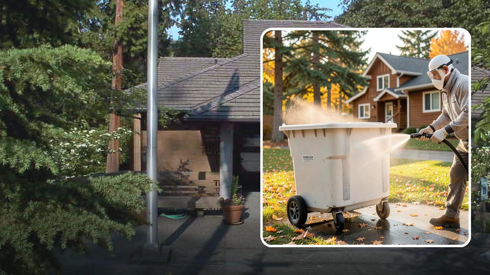 Wheelie Bin Cleaning in Yarrow Point, King County, WA - We wash wheeled curbside bins inside and out to clear the sludge, stains, and smell that collect between pickups.