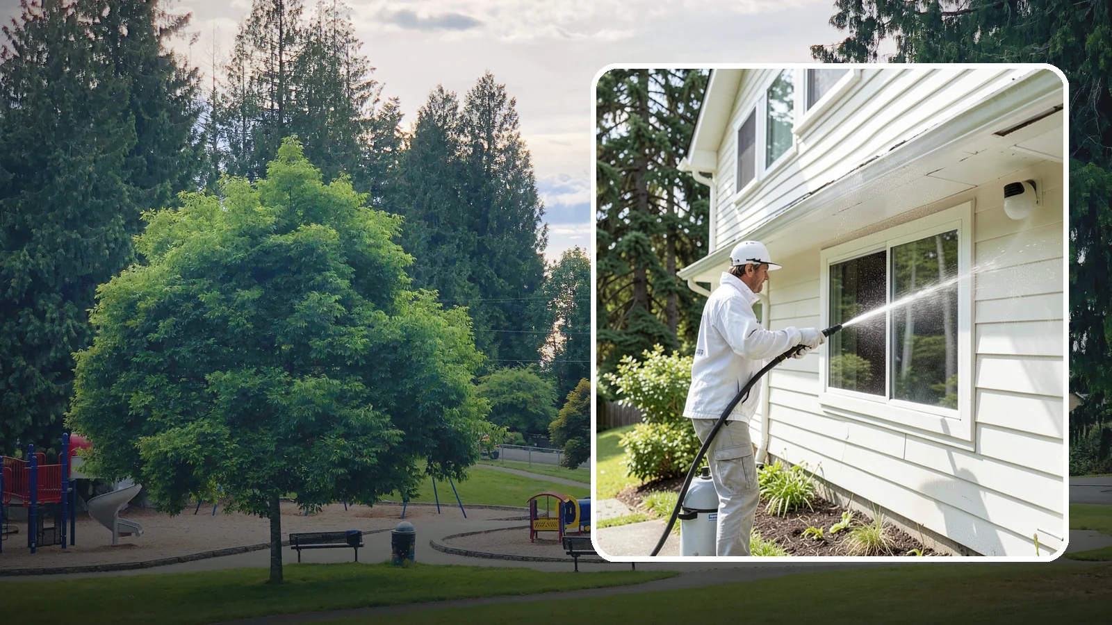 Whole Home Exterior Cleaning in Bonney Lake, Pierce County, WA - Whole home exterior cleaning is a complete package covering siding, trim, eaves, and entry surfaces for a fully refreshed...
