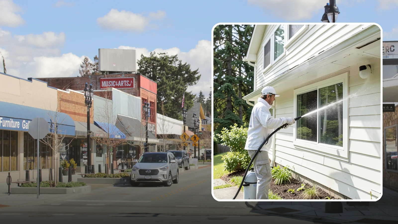 Whole Home Exterior Cleaning in Bothell, King County, WA - Whole home exterior cleaning is a complete package covering siding, trim, eaves, and entry surfaces for a fully refreshed...