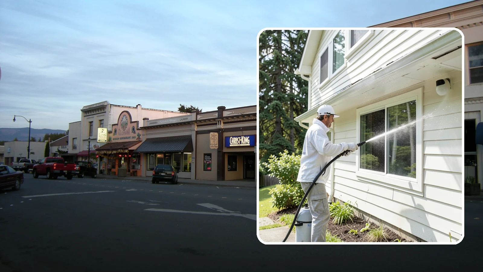Whole Home Exterior Cleaning in Burlington, Skagit County, WA - Whole home exterior cleaning is a complete package covering siding, trim, eaves, and entry surfaces for a fully refreshed...
