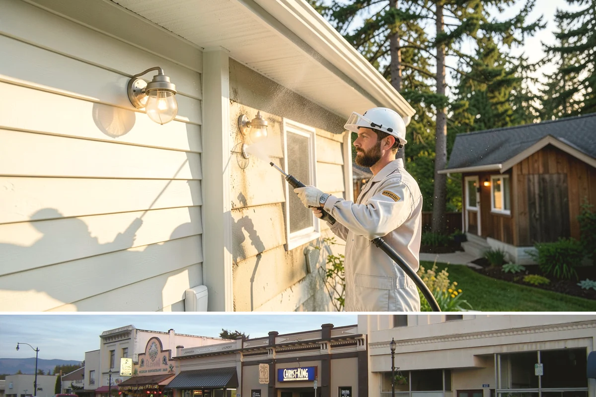 Whole Home Exterior Cleaning in Burlington, Skagit County, WA - Book the full package during the dry summer window so every surface dries cleanly before the rains return.