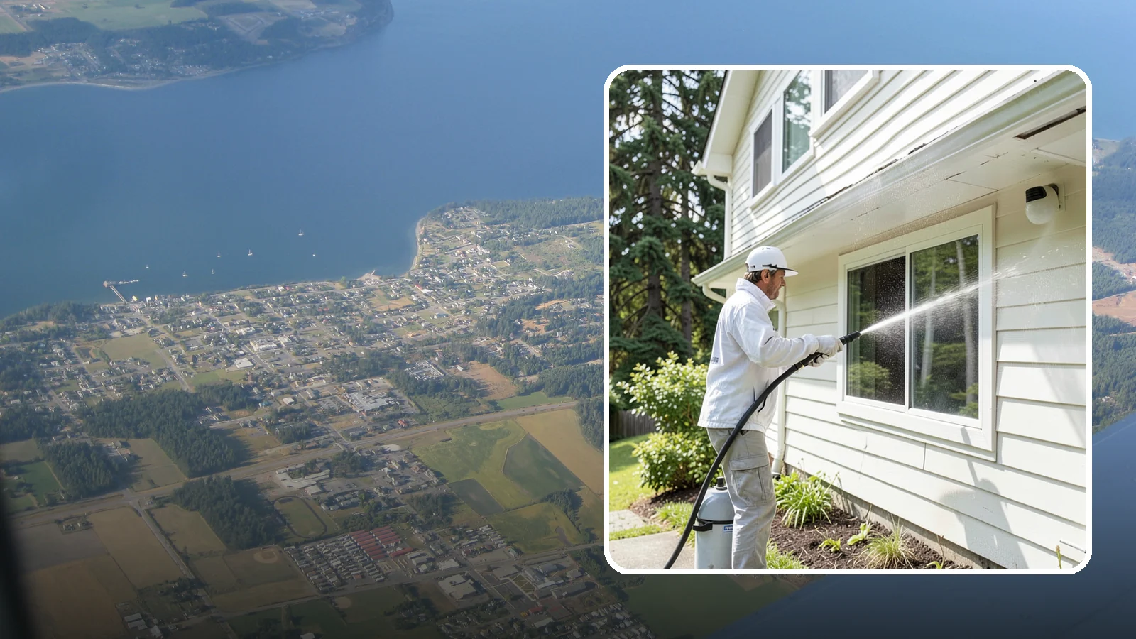Whole Home Exterior Cleaning in Coupeville, Island County, WA - Whole home exterior cleaning is a complete package covering siding, trim, eaves, and entry surfaces for a fully refreshed...