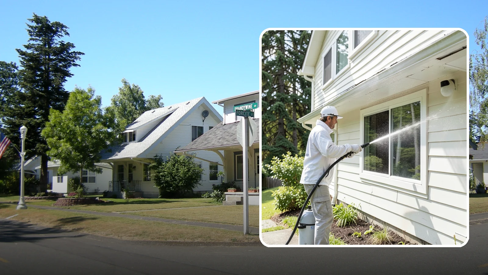 Whole Home Exterior Cleaning in DuPont, Pierce County, WA - Whole home exterior cleaning is a complete package covering siding, trim, eaves, and entry surfaces for a fully refreshed...