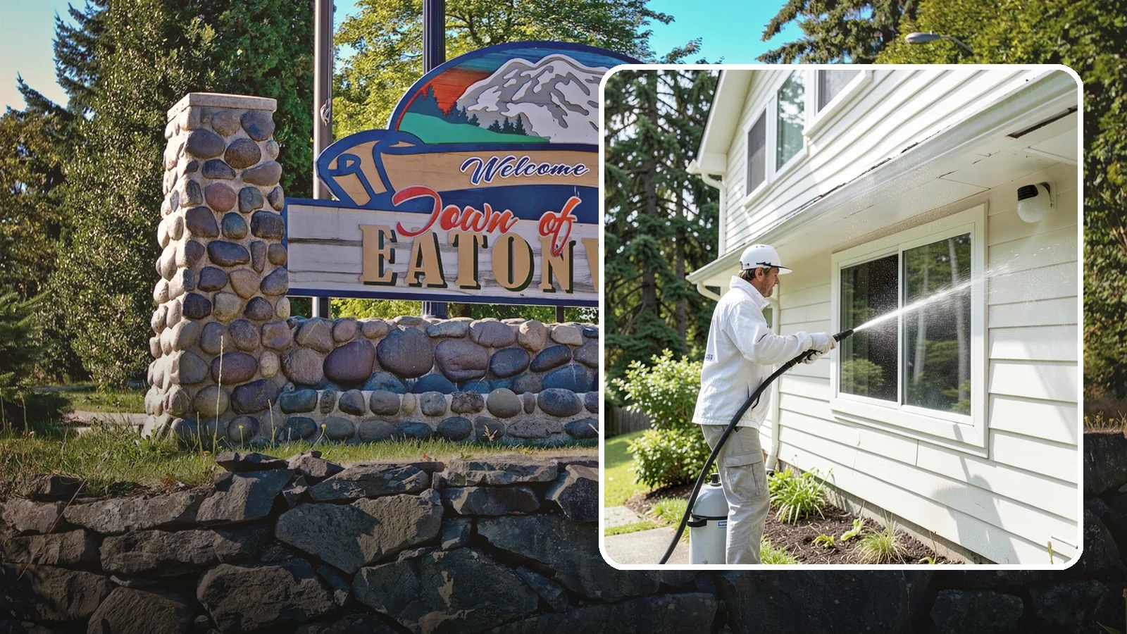 Whole Home Exterior Cleaning in Eatonville, Pierce County, WA - Whole home exterior cleaning is a complete package covering siding, trim, eaves, and entry surfaces for a fully refreshed...